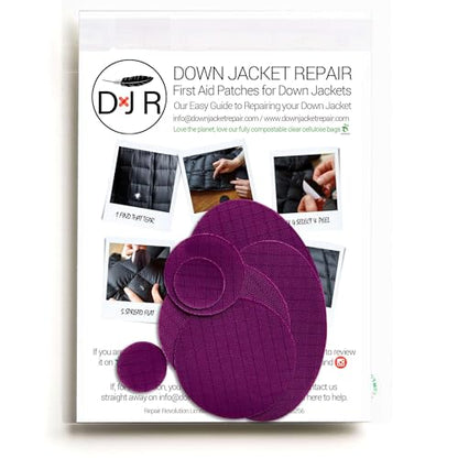 Down Jacket Repair Patches - Self-Adhesive Down Jacket Repair Patches | Waterproof, Tear-Resistant, Pre-Cut Patches | 7-Piece Set for Outdoor Gear, Sleeping Bags & Tent - color: Dark Purple