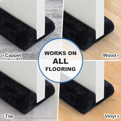Under Door Draft Stopper for Bottom of Door 30 inch 90° Twin Triangle Door Draft Blocker Large Gap Draft Guard Door Seal Strip Soundproof Sweep Blocks Noise, Light, Dust Home Dorm Room Essential - size: 30"