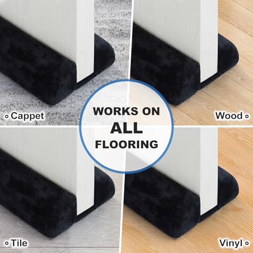 Under Door Draft Stopper for Bottom of Door 28 inch 90° Twin Triangle Door Draft Blocker Large Gap Draft Guard Door Seal Strip Soundproof Sweep Blocks Noise, Light, Dust Home Dorm Room Essential - size: 28"