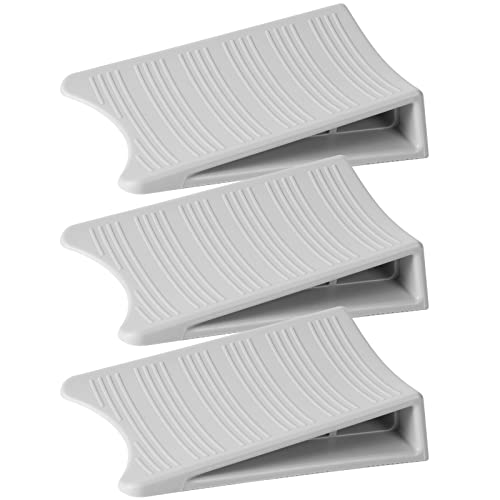 Optish Original Patented Door Stoppers for Bottom of Door, Non Slip Rubber Doors Stop, Doors Wedge for Carpet, Hardwood and Tile (3 Pack, Grey) - color: Gray, size: 3 Pack