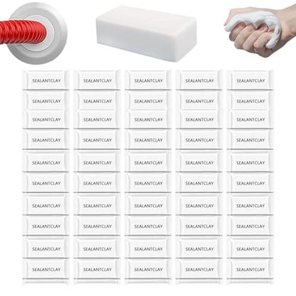 Pack of 50 White Seal Putty Waterproof Duct Seal Repair Sealing Clay, Quick Mending Mud for Drain Connection, Wall Hole, Air Conditioning Hole - color: 50 pack of sealant
