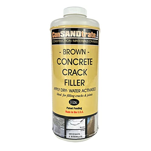 ConSandtrate Concrete Crack Filler - Brown - 3 lb. (Single Bottle) for Filling in Concrete Cracks on driveways, walkways and patios. - color: Brown