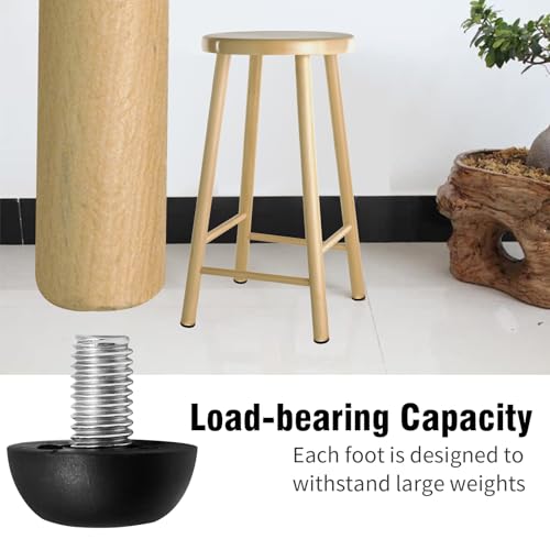 8mm x 1.25 M8 Adjustable Furniture Leg Leveler, Thread Screw in Furniture Leveling Feet Glides, Outdoor Stainless Steel Leveling Feet Glides for Table Chairs Cabinet and Stool (18)