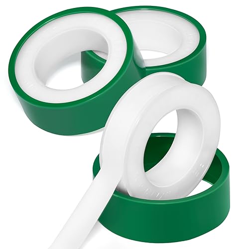 3 Roll Plumbers Tape, Teflon Tape, -374 to 536 Degree F Temperature Range, High Density 0.45g/cm, Water Pipe Sealing Plumbing Tape, Duct Tape, L 390 in x W 0.47 in³. Green - style: Green 0.47 in *3 Roll