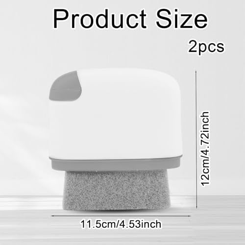 2pcs 2-in-1 Groove Cleaning Brush, 2025 Upgraded Crack Cleaner Tool Handheld Grout Brush for Window Tracks Sliding Doors Sills Tile Lines (Light Gray) - color: Light Gray