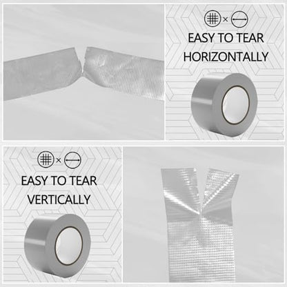 SWRT 24-Pack Silver Heavy Duty Duct Tape Strong Adhesive, 2 Inch x 720 Yd Duct Heavy Duty Waterproof All Weather Gray Duct Tape No Residue Sealing & Patching for Indoor&Outdoor Repair