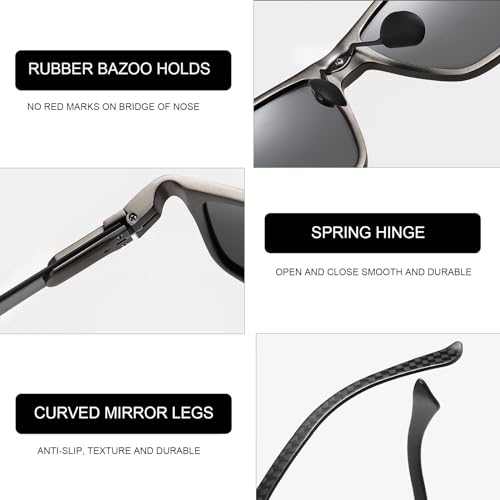 YIMI Polarized Photochromic Driving z87 Sunglasses For Men Women Day and Night safety glasses - color: Carbon Fibre C2