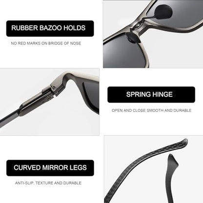 YIMI Polarized Photochromic Driving z87 Sunglasses For Men Women Day and Night safety glasses - color: Carbon Fibre C2