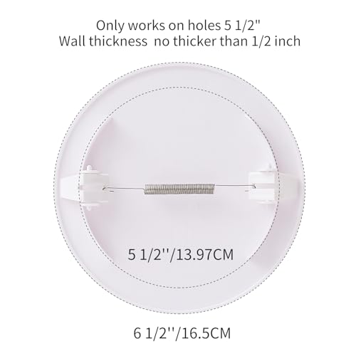 EASY-EXS Access Panel Round 6.5" Spring-Clip (Max Service Opening 5.5") Plastic White (Pack of 2) (Round 6.5")