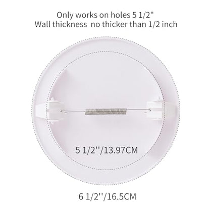 EASY-EXS Access Panel Round 6.5" Spring-Clip (Max Service Opening 5.5") Plastic White (Pack of 2) (Round 6.5")