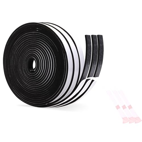 1/2 Inch Wide x 1/8 Inch Thick Single Sided Foam Tape,Black Foam Weather Stripping,High Density Window Seal Strip for AC Filters,Soundproof Foam Insulation Strips,Closed Cell Weatherstrip 50 Feet - size: 1/2In x 1/8In x 50Ft