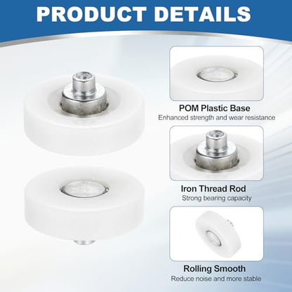 uxcell 12Pcs Drawer Rollers, 26mm Plastic Positioning Pulleys Small Drawer Pulley Bearing Replacement Wheel for Furniture Parts Cabinet Cupboard Wardrobe Slides - size: 26mm