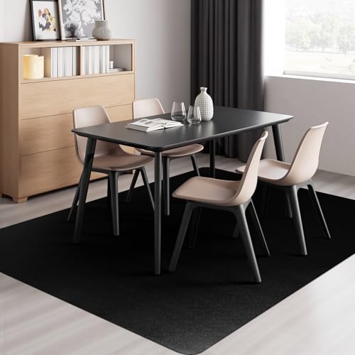 Vicwe Area Mat for Hard Floor, 4'×6' Area Rug for Home, PVC Non-Slip Floor Protector for Dining Room, Large Anti-Scratch Floor Mats for Laundry Room, Kitchen, Bedroom (Black) - color: Black, size: 4' X 6' (48 X 72 Inch)