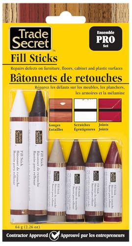 Wood Scratch Repair Fill Stick for Various Surfaces (Set of 6), Great for Touch-Ups and Repairs on Hardwoods Floors, Furniture, Cabinets and Plastic Surfaces. - color: Proset