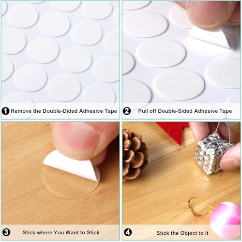 JANYUN Double Sided Sticky Dots Removable Round Putty Clear Tack No Trace Waterproof Small Stickers for Festival Decoration - size: 20mm Round