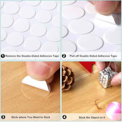 JANYUN Double Sided Sticky Dots Removable Round Putty Clear Tack No Trace Waterproof Small Stickers for Festival Decoration - size: 20mm Round