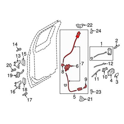 Rear Left Door Latch Assembly Compatible for Ford F250 F350 Super Duty 2008-2016 Driver Side Rear Door Latch Kit - size: F250 08-16 Rear Left