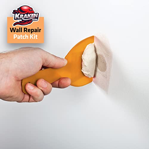 Kraken Bond Drywall Patch Repair Kit - (12x8 fl.oz.) Easy to Use Wall Patch Repair Kit for Drywall Hole & Cracks, Includes Aluminum Self-Adhesive Patch, Grit Sandpaper, Plastic Putty Knife, 12 Pack - size: 12 Pack