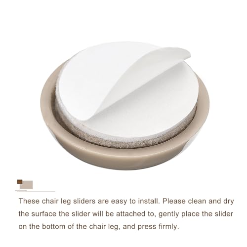 uxcell Furniture Sliders, 16Pcs 7/8" - Plastic Self-Adhesive Round Sliding Pads, Chair Glides for Carpeted Tile Vinyl Hardwood Floors (Grey) - size: 7/8"