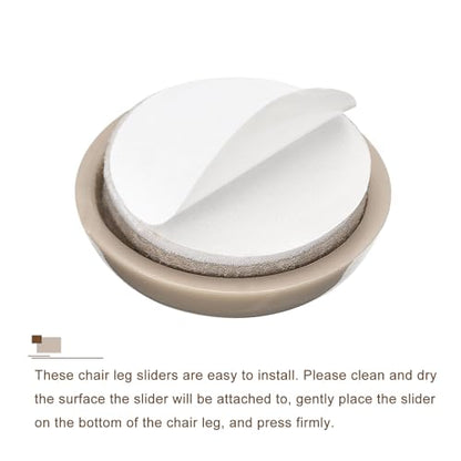 uxcell Furniture Sliders, 16Pcs 7/8" - Plastic Self-Adhesive Round Sliding Pads, Chair Glides for Carpeted Tile Vinyl Hardwood Floors (Grey) - size: 7/8"