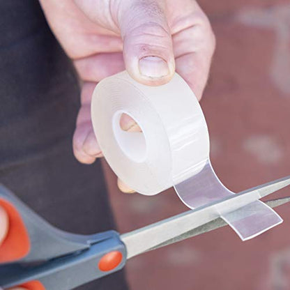 T-Rex Strong Hold Clear Double Sided Mounting Tape, Heavy Duty, All Weather Indoor and Outdoor Use, Clear, 1 in x 60 in, 1 Roll (285338) - size: 25mm X 1.5m