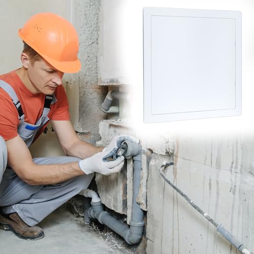 QWORK Access Panel for Drywall, 12 x 12 Inch ABS Plastic Wall Hole Cover Access Doors for Plumbing & Electrical Cables & Wiring