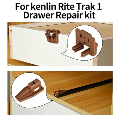 Compatible with kenlin Rite Trak 1 Drawer Track Guide and Glides, 6 Sets of Dresser Center Mount Plastic Drawer Slides - Fits Most Furniture Drawer System Such as Vaughan Bassett, Legacy and Pulask