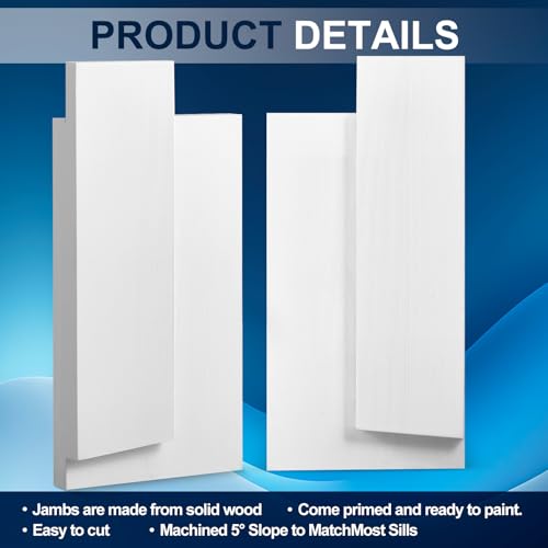 CroBlissful Pine Wood Door Frame Rot Repair Kit, 4-9/16" W X 12" L All-in-One Exterior Door Jamb Reinforcement Kit for Inward-Opening Doors & Window Sills, Durable Wetproof Paint, DIY Friendly - size: 4-9/16" W X 12" L