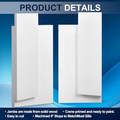 CroBlissful Pine Wood Door Frame Rot Repair Kit, 4-9/16" W X 12" L All-in-One Exterior Door Jamb Reinforcement Kit for Inward-Opening Doors & Window Sills, Durable Wetproof Paint, DIY Friendly - size: 4-9/16" W X 12" L