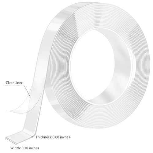 Nano Strong Mounting Adhesive Tape Double Sided Tape Heavy Duty Removable Clear Two Sided Double Stick Wall Tape 0.78in*10ft - size: B:0.78inch*10ft