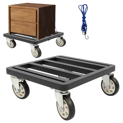 18x18 Inch Square Furniture Dolly, 1200LBS Heavy Duty Furniture Dolly for Sofa, Refrigerator, Washer on Hardwood & Carpet, Moving Dolly with 4 Swivel Wheels for Home and Office Moving