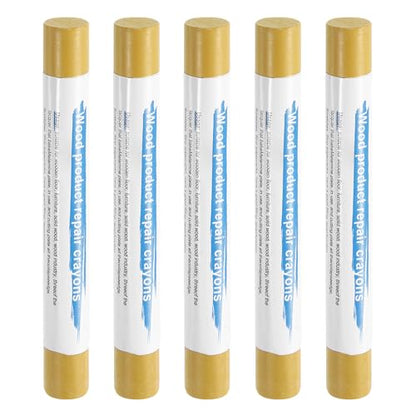 HARFINGTON 5pcs Wood Filler Sticks Wooden Wax Touch Up Furniture Repair Crayons for Scratch Hole Wood, Beech - color: Beech