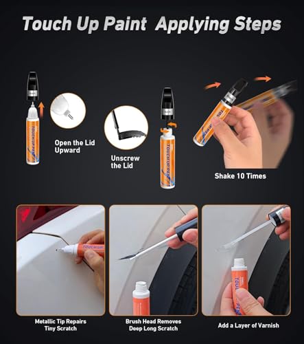 White Touch Up Paint for Car, Car Paint Scratch Repair, White Car Paint Touch Up, Auto Paint Repair Pen, Color Accurate Scratch Remover - color: Pure White