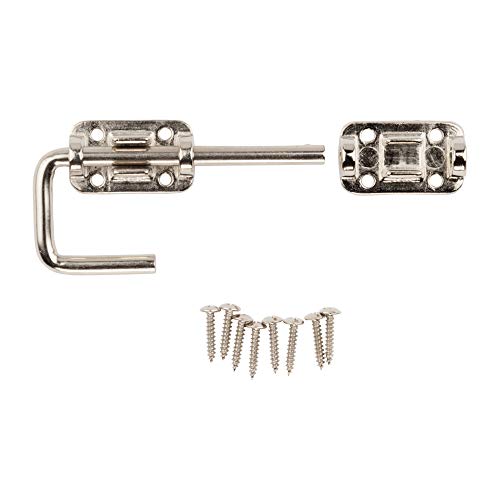 National Hardware N238-972 Sliding Door Latch 1-1/2 in Nickel Finish Heavy Duty Steel Surface Mount Security Door Latch for Interior and Exterior Doors Gates Sheds Weather Resistant