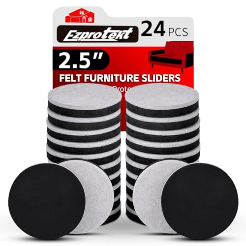 24 PCS 2.5" Felt Furniture Movers Sliders for Hardwood Floors, Reusable Felt Furniture Moving Pads, Sliders for Moving Heavy Sofa Couch Fridge, Furniture Glides Easily and Quickly (Beige, Round) - color: Beige, size: 2.5" (Round)