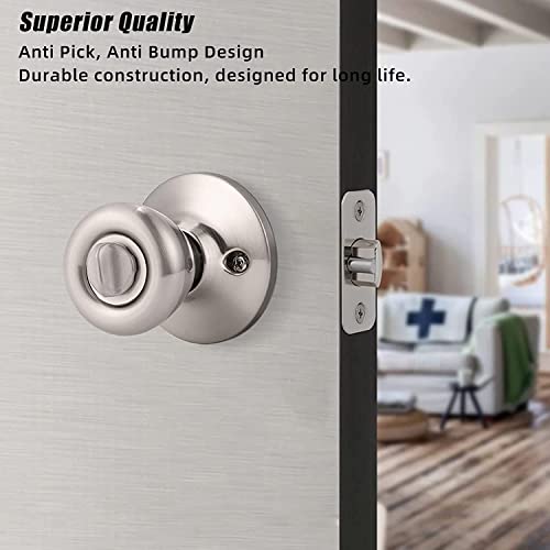 Satin Brushed Nickel Deadbolt Strike Plate Door Backplate 1" x 2 1/4" Round Corner (1-Pack)