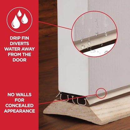 M-D Building Products 43820 Vinyl Concealed Kerf/Channel Fit Under Door Seal, Easy-to-Install Draft Stopper, Energy-Saving Door Insulation, Noise Reduction, Ideal for Home (36 Inch, Beige)