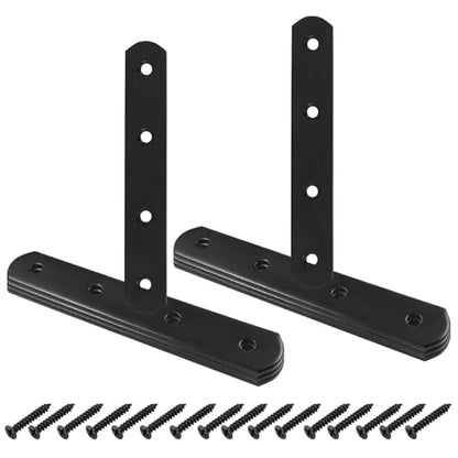 8 Pcs 5 Inch Straight Bracket, Stainless Steel Flat Mending Brace, Black Connector Plate with Mounting Screws & Screwdriver for Furniture Repair, Fixing - size: Black, 5" x 0.8"