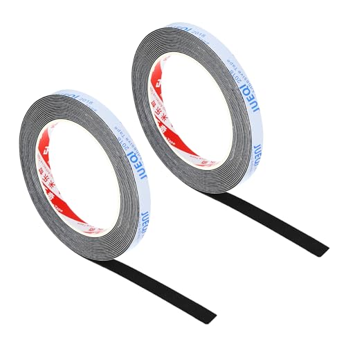 PATIKIL 3/8" W x 3/64" T x 16.4Ft EVA Single Sided Foam Tape, 2Pcs Multipurpose Sealing Strip Foam Waterproof Weather Stripping Foam Sealing Foam Strips with Adhesive for Door, Black - color: Black, size: 3/8"W x 3/64"T x 16.4Ft