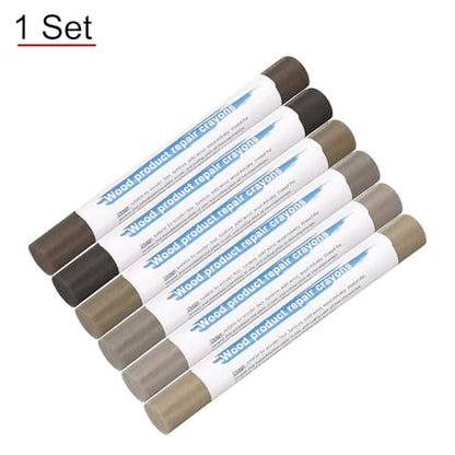 HARFINGTON Wood Filler Sticks 6 Colors Wooden Wax Touch Up Furniture Repair Crayons for Medium Brown 4-9 - color: Wood Series