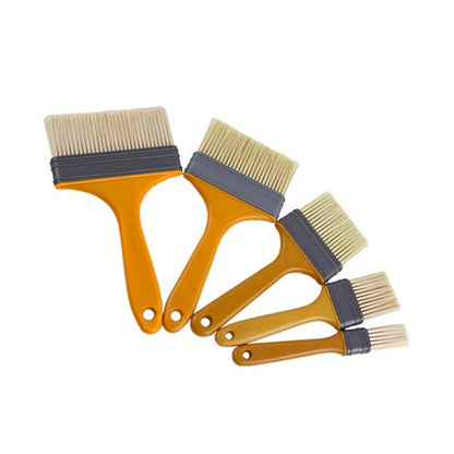 Professional 5-Piece Paint Brush Set - 1/2/3/4/5 Inch Non-Shedding Bristles, Comfort Grip for Painting, Staining, BBQ, Crafts & Wall Coating