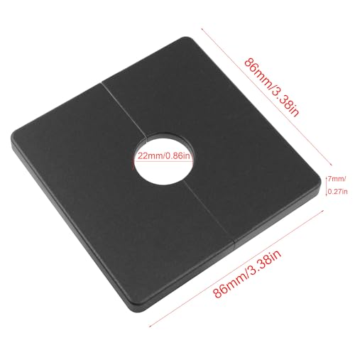 Plastic square shield plate wall split flange Wall hanging water pipe cover with 22mm diameter hole black-2pcs