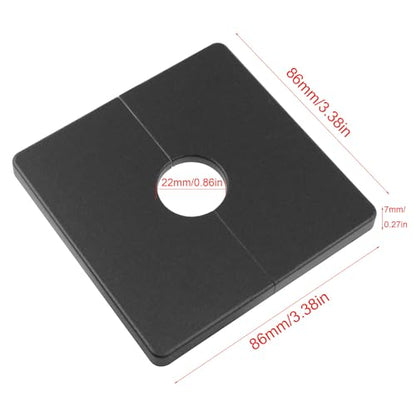 Plastic square shield plate wall split flange Wall hanging water pipe cover with 22mm diameter hole black-2pcs