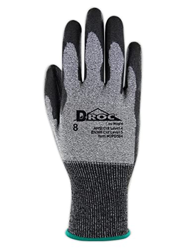 MAGID D-ROC ANSI A4 18-Gauge Hyperon PU Coated Palm Work Gloves, 1 Pair, Size 10/XL, GPD584 - size: 5/XXS, style: 12 Pair