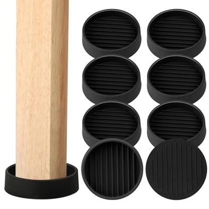 Non Slip Furniture Pads for Hardwood Floors - 8 PCS 2"x2" Rubber Feet for Furniture,Furniture Leg Floor Protectors for Bed Sofa Table and Chair Stopper (Black,Round) - size: 8PCS 2" x 2" Black