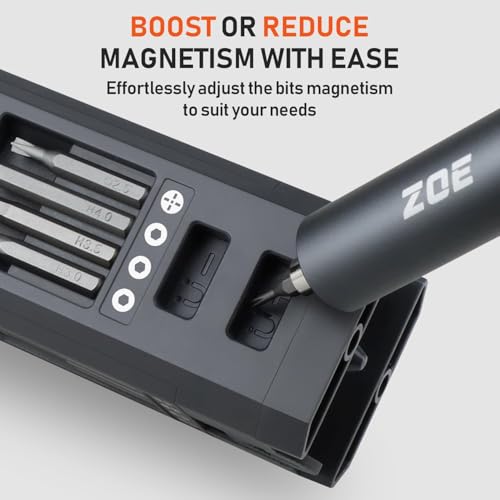 ZOE Electric Screwdriver, Mini Precision Screwdriver Set Cordless Screw driver Kit Small Power Magnetic Storage Bits, Settings Repair Tool Kit for Electronics Laptop Phone Camera Glasses Watch