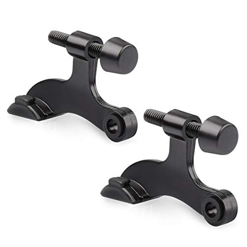2 Pack Hinge Pin Door Stopper Black - Adjustable Heavy Duty Hinge Pin Door Stop with Black Rubber Bumper Tips - color: Black, size: 2 Pack