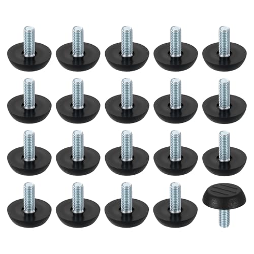 uxcell 24Pcs M6 Thread Furniture Feet Levelers, 23x15mm Adjustable Leveling Table Feet, Screw on Furniture Glide Leveling for Chair Stool Legs, Black - color: Black, size: M6 x 23 x 15mm