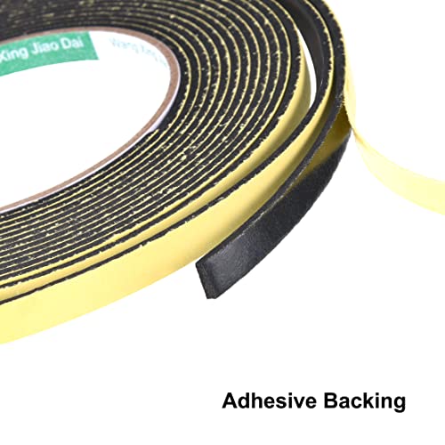 uxcell Sealing Foam Tape 8mm Wide 2mm Thick 5m/16.4ft Long, Self Adhesive Weather Strip for Window Door Insulation - size: 8mmx2mmx5m