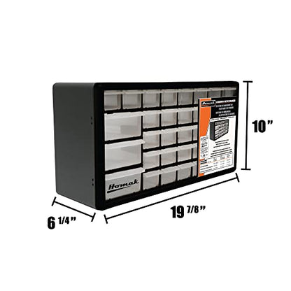 Homak 30-Drawer Parts Organizer, Black, HA01030102 - size: 30-Drawer